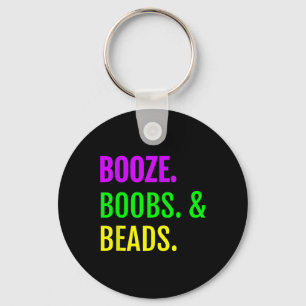 Booze Breast Beads Mardi Gras Design New Orleans T Key Ring