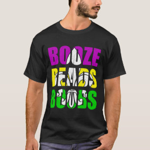 Booze Breast Beads Mardi Gras Women Men Adults T-Shirt