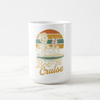 "Booze Cruise - Funny Skeleton Boat Captain  Coffee Mug