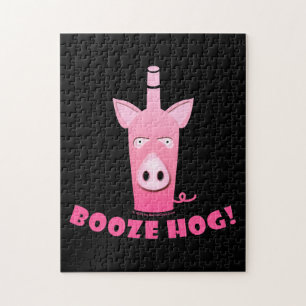 BOOZE HOG PUZZLE or PUZZLE GIFT TIN