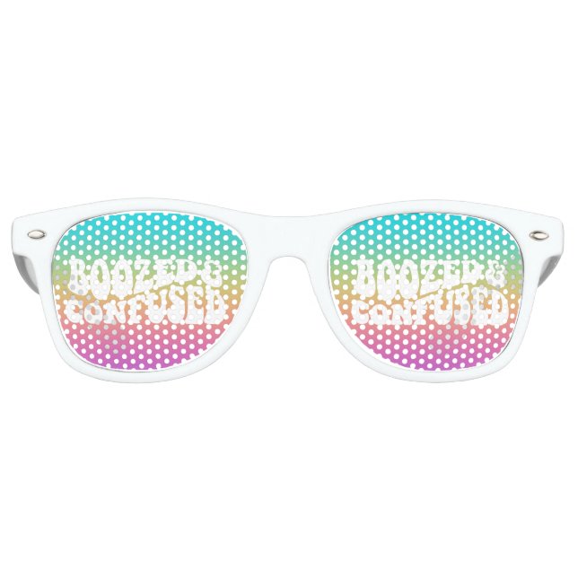 Boozed and Confused Retro Typography Design  Retro Sunglasses (Front)