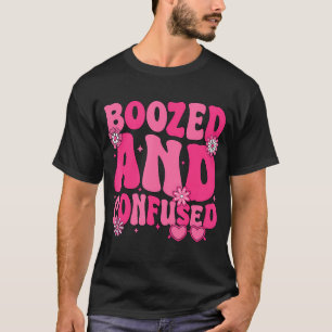 Boozed And Confused Team Bride Groovy Bachelorette T-Shirt