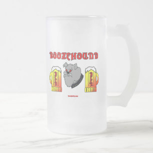 Boozehound,Frosted Beer Mug,Glass,Tankard,Ale Frosted Glass Beer Mug