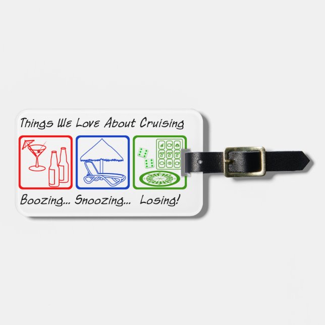 Boozing Snoozing... Luggage Tag (Personalised) (Front Horizontal)