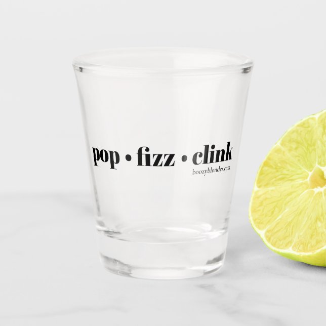 Boozy Blonde shot glass (Front)