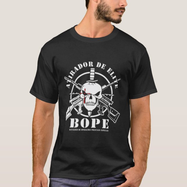 Bope Sniper Team Atirador De Elite Brazil Military T-Shirt (Front)