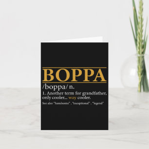 Boppa Definition Fathers Day Gift Grandpa Gift  Card
