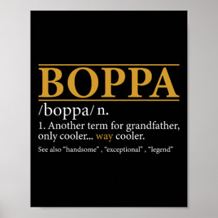 Boppa Definition Fathers Day Gift Grandpa Gift  Poster