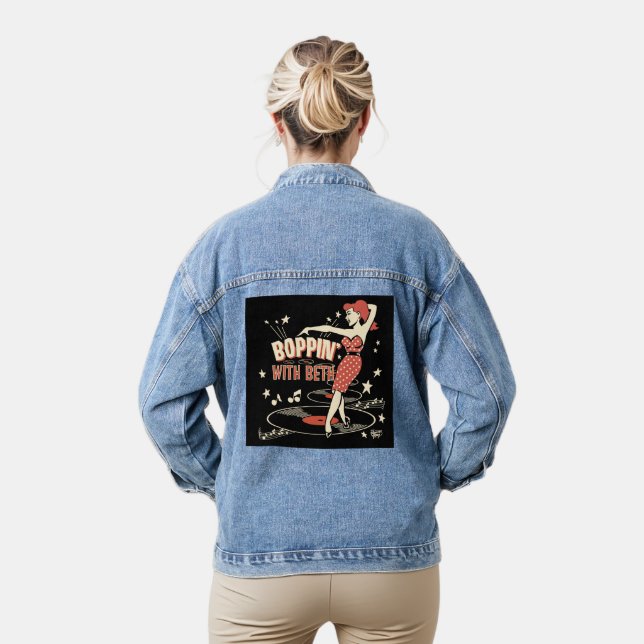 Boppin' With Beth ladies denim jacket (Model)