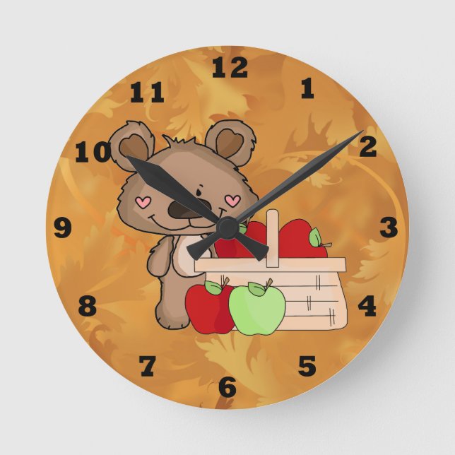 Boppy Bear Apple Wall Clock (Front)