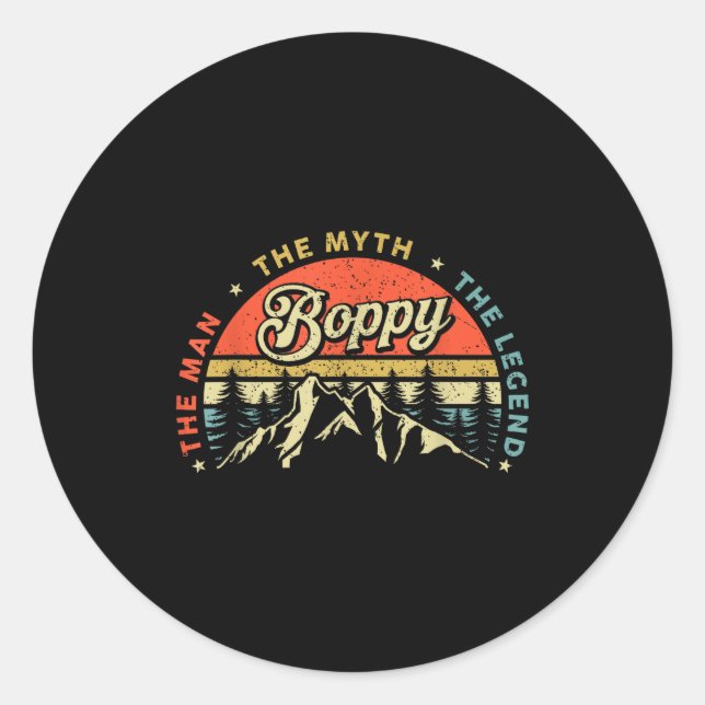 Boppy Man Myth Legend Funny Father's Day Grandpa M Classic Round Sticker (Front)