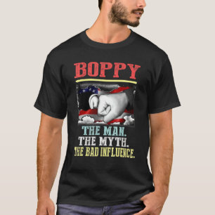 Boppy The Man Myth Bad Influence Vintage American  T-Shirt