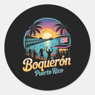 Boqueron Puerto Rico Souvenir Classic Round Sticker
