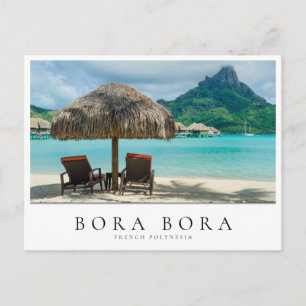 Bora Bora beach chairs, Polynesia Postcard