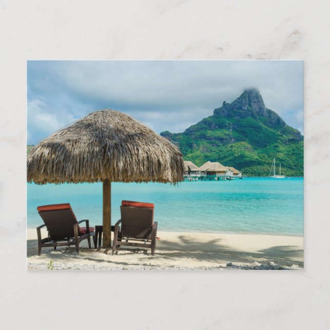 Bora Bora beach chairs postcard (Front)