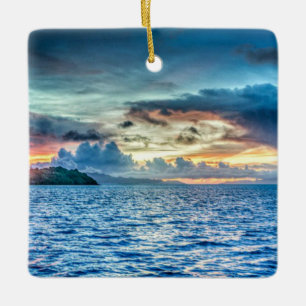 Bora Bora beautiful sunset Ceramic Ornament