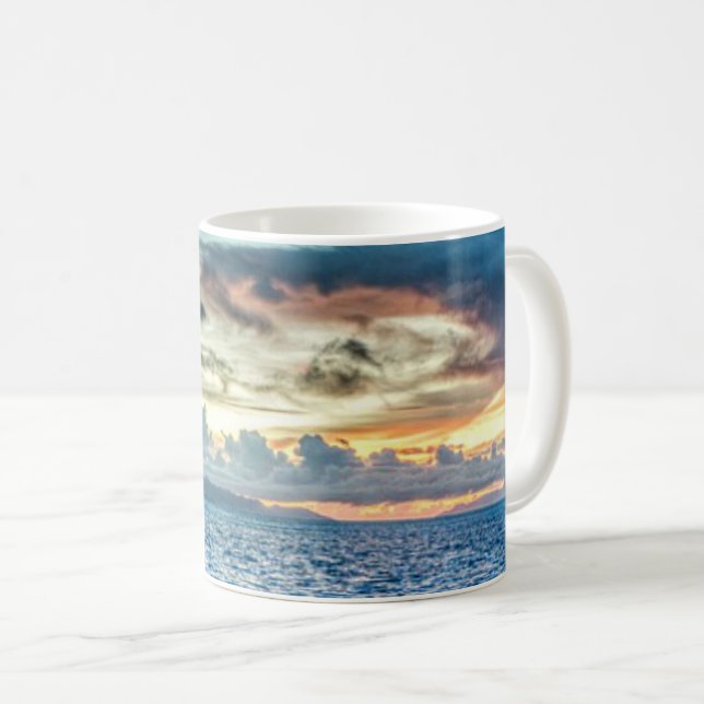 Bora Bora beautiful sunset Coffee Mug (Front Right)