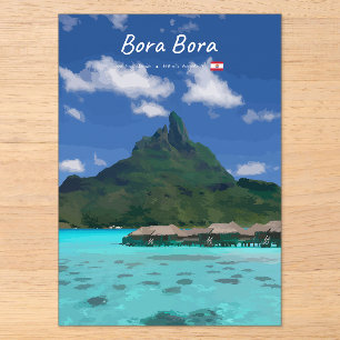 Bora Bora, French Polynesia - Beach Resort Acrylic Invitations
