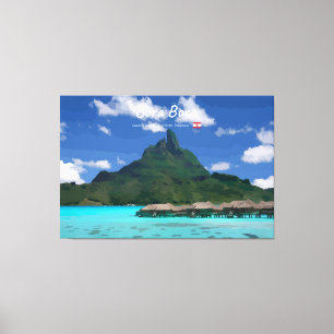 Bora Bora, French Polynesia - Beach Resort Canvas Print
