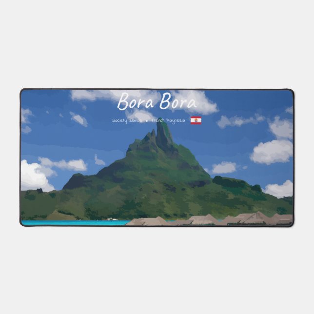 Bora Bora, French Polynesia - Beach Resort Desk Mat (Front)