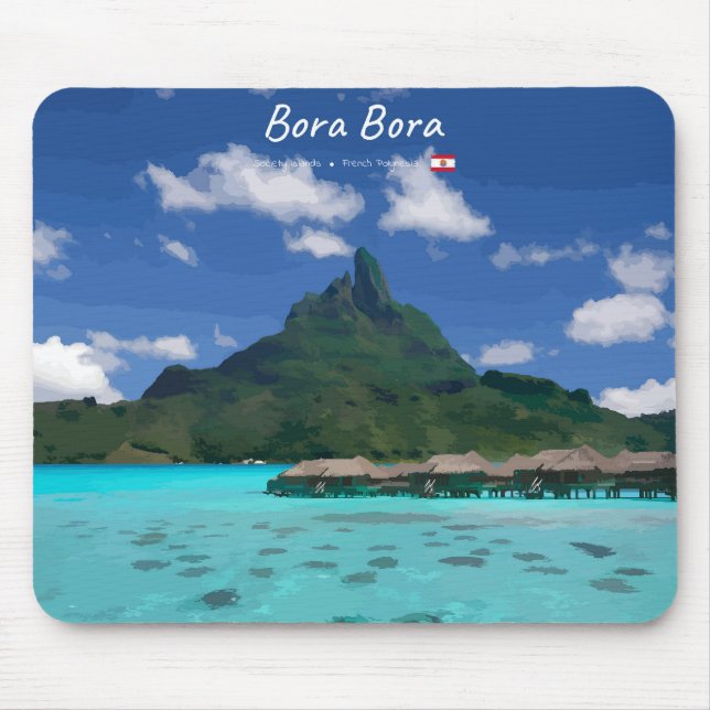 Bora Bora, French Polynesia - Beach Resort Mouse Mat (Front)