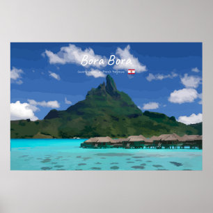 Bora Bora, French Polynesia - Beach Resort Poster