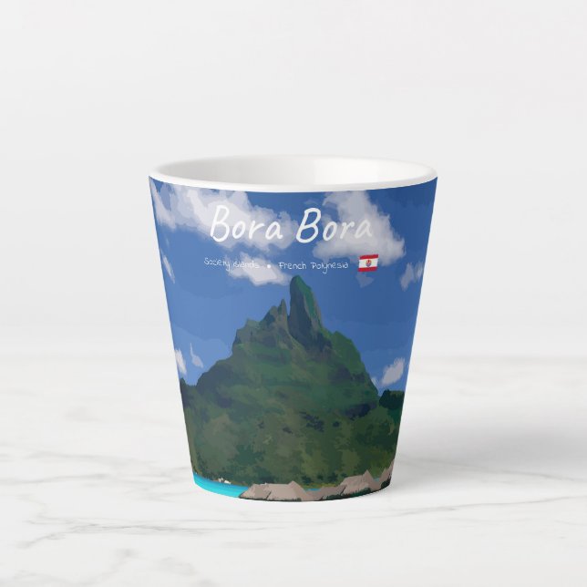 Bora Bora, French Polynesia - Beach Resort Small Latte Mug (Front)