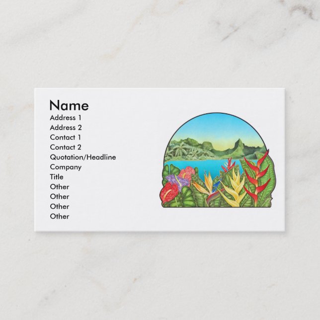Bora Bora, French Polynesia Business Card (Front)