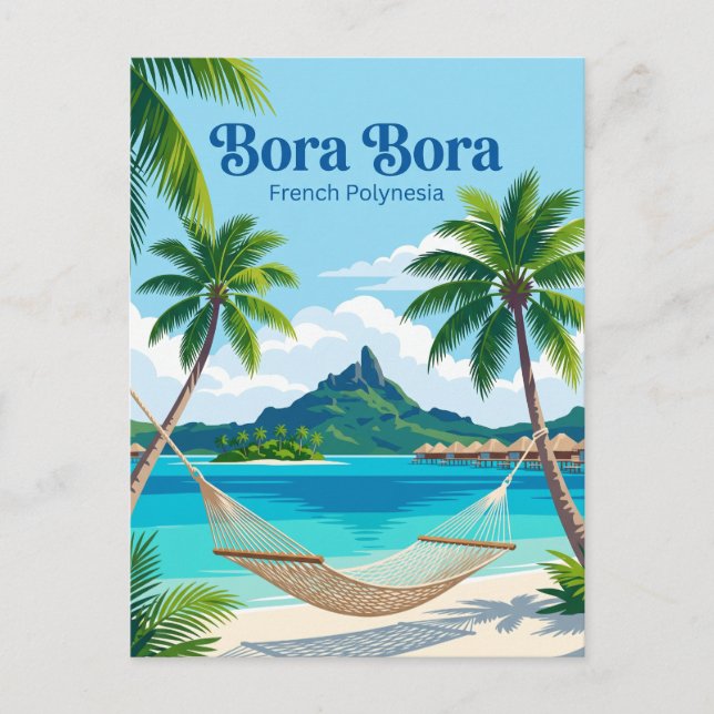 Bora Bora, French Polynesia, hammock Postcard (Front)