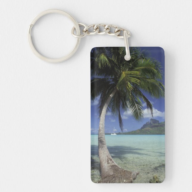 Bora Bora, French Polynesia Mt. Otemanu seen Key Ring (Front)