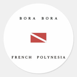 Bora Bora French Polynesia Scuba Dive Flag Classic Round Sticker
