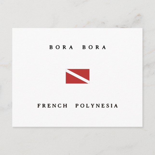 Bora Bora French Polynesia Scuba Dive Flag Postcard (Front)