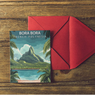 Bora Bora French Polynesia Vintage Tropical Postcard