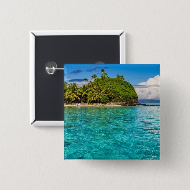 Bora Bora lagoon 15 Cm Square Badge (Front & Back)