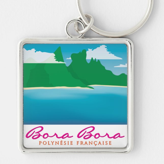 Bora bora landscape key ring (Front)