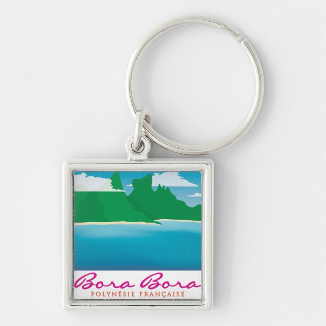 Bora bora landscape key ring (Front)