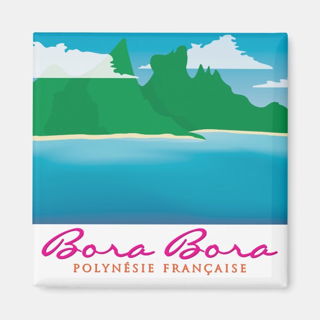 Bora bora landscape magnet (Front)