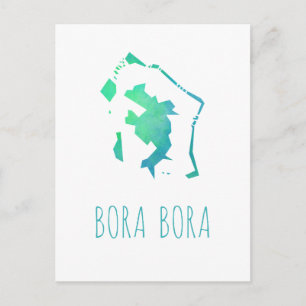 Bora Bora Map Postcard