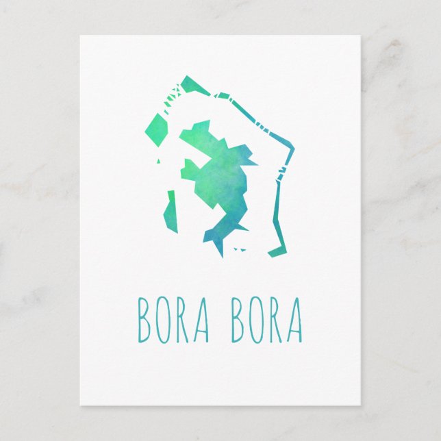 Bora Bora Map Postcard (Front)