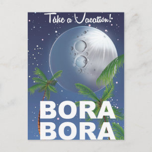 Bora Bora Moon Travel poster Postcard