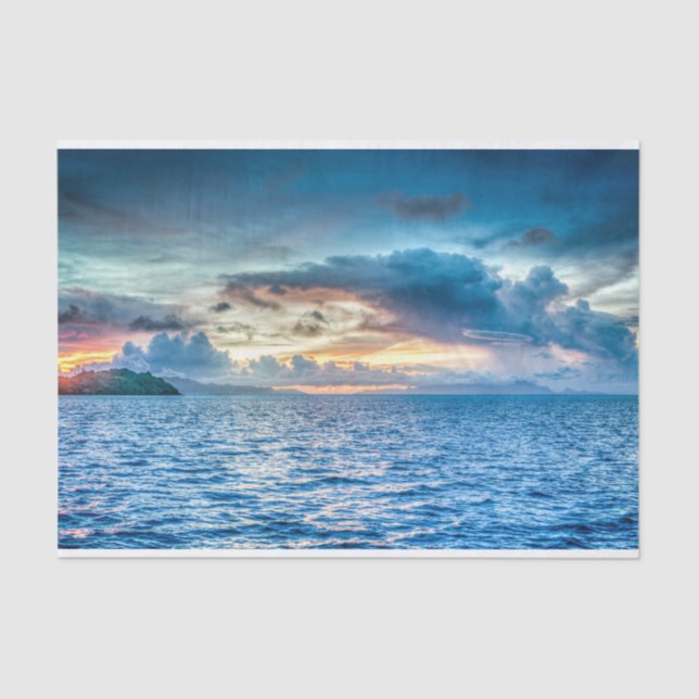 Bora Bora Ocean View Photograph Tissue Paper (Front)