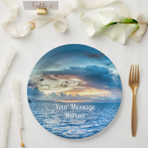 Bora Bora Ocean View Photograph Tissue Paper Paper Plate