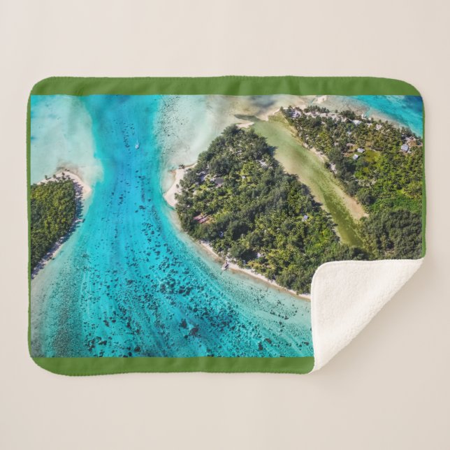 Bora Bora - Pathway To The Ocean Sherpa Blanket (Front (Horizontal))