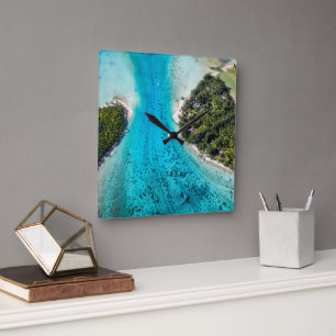 Bora Bora - Pathway To The Ocean Square Wall Clock