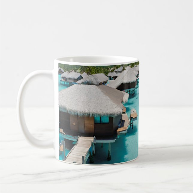 Bora Bora Postcard (Bora Bora 4) Coffee Mug (Left)