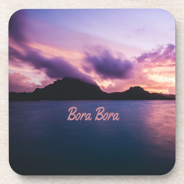Bora Bora Suset Island Beach Coaster (Front)