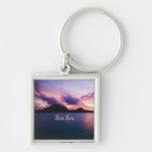 Bora Bora Suset Island Beach Key Ring