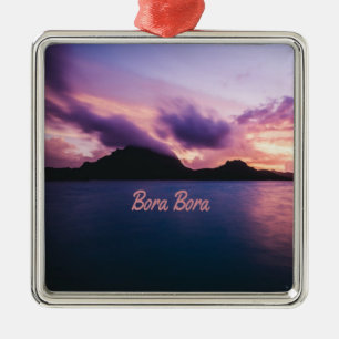 Bora Bora Suset Island Beach Metal Tree Decoration