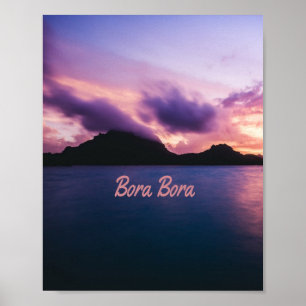 Bora Bora Suset Island Beach Poster