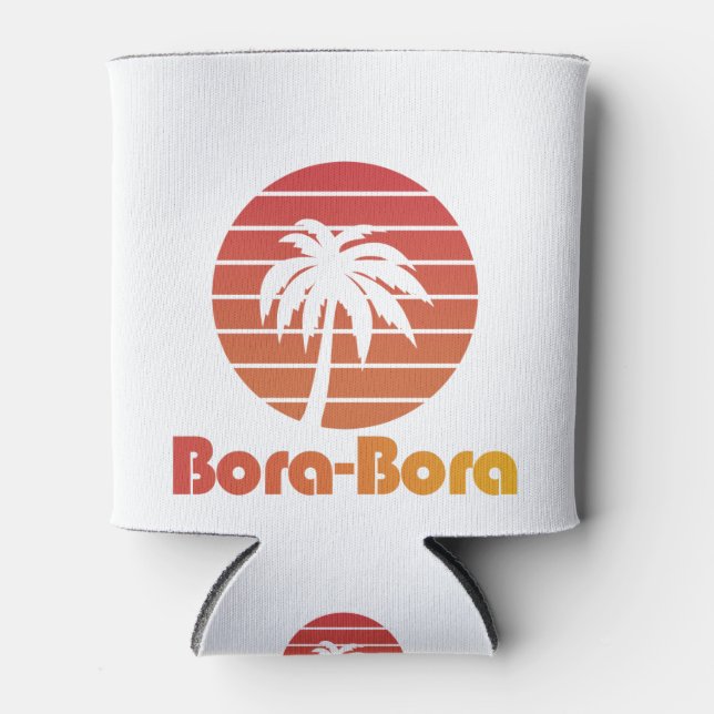 Bora Bora T-shirt for travel, vacation & holidays Can Cooler (Front)